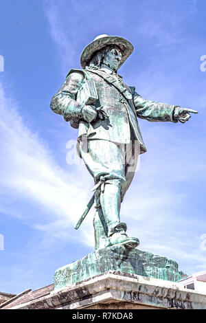 Statua di Oliver Cromwell sul Marketplace in St Ives (cambridgeshire) Foto Stock