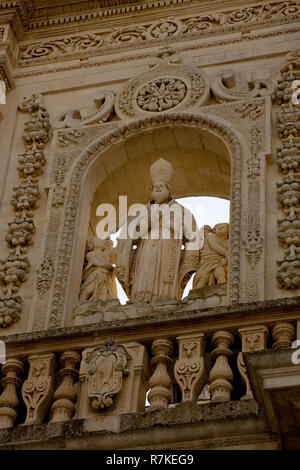 Dettagli architettonici, Duomo di Lecce, Piazza del Duomo, Lecce, Puglia, Italia Foto Stock