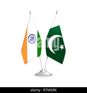 India e Pakistan bandiere Illustrazione Vettoriale