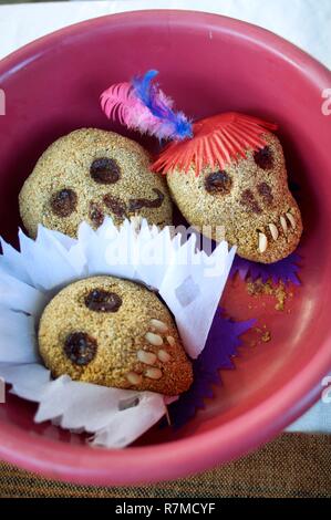 Messico, Stato di Oaxaca, Oaxaca, cranio di cioccolato e zucchero Foto Stock