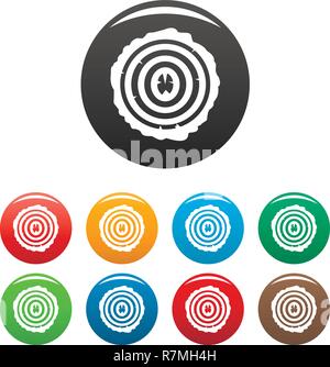 Anelli albero di set di icone 9 vettore di colore isolato su bianco per qualsiasi design Illustrazione Vettoriale