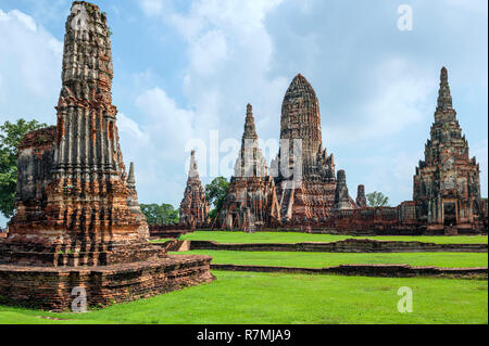 Wat Chaiwatthanaram tempio, Sito Patrimonio Mondiale dell'Unesco, Ayutthaya, Thailandia Foto Stock