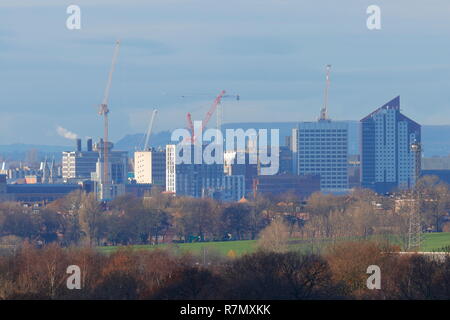 Leeds skyline da Temple Newsam Foto Stock