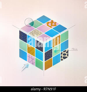 Design di sistema del genoma, team struttura organizzativa, il processo di sviluppo prodotto, marca edificio ecosistema soluzione. Foto Stock