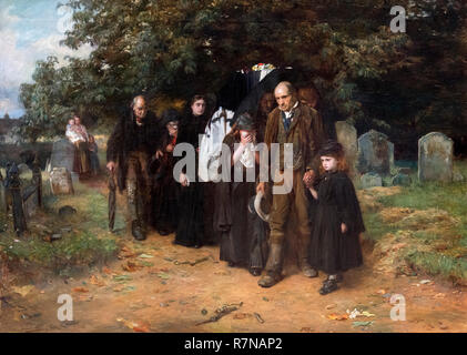 "Io sono la risurrezione e la Vita " o " un villaggio funerale" da Frank Holl (Francesco Montague Holl - 1845-1888), olio su tela, 1872 Foto Stock