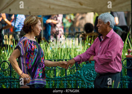 Un paio di salsa dancing in parco Alameda a Città del Messico Foto Stock