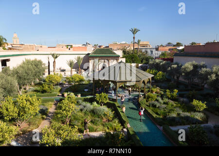 Il giardino segreto Marrakech, aka Le Jardin Secret, museo del giardino, Marrakesh Medina, Marrakech Marocco Africa del Nord Foto Stock