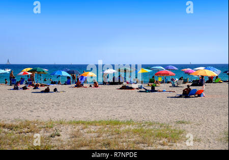 Spiaggia di poeti Cagliari Sardegna Italia Foto Stock