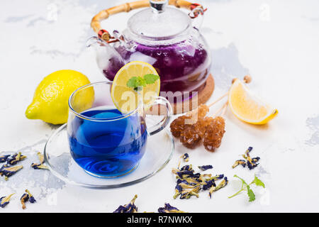 Thai blue butterfly pea tea Foto Stock