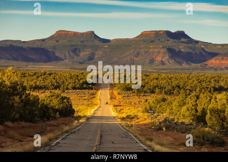 Porta le orecchie Buttes, una volta parte di orsi orecchie monumento nazionale, visto da Utah State Route 261, Utah, Stati Uniti d'America Foto Stock