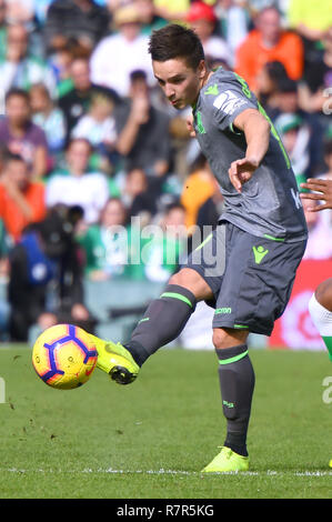 SEVILLA, 02-12-2018. Primera Division campionato spagnolo. LaLiga. Estadio Benito Villamarin. Andoni Gorosabel (Real Sociedad) durante il gioco Real Betis - Real Sociedad. Foto Stock