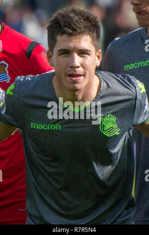 SEVILLA, 02-12-2018. Primera Division campionato spagnolo. LaLiga. Estadio Benito Villamarin. Igor Zubeldia (Real Sociedad) durante il gioco Real Betis - Real Sociedad. Foto Stock