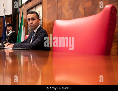 Foto Carlo Lannutti/LaPresse 11- 12 - 2018 Roma, Italia Italiano. MISE, Ministero Sviluppo Economico del. Il ministro Luigi Di Maio incontra i rappresentanti delle piccole e medie imprese nella foto: Il ministro Luigi Di Maio Foto Stock