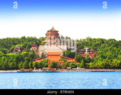 Imperial Palazzo d'Estate a Pechino, Cina longevità collina sul Lago Kunming, l'estate Palazzo, un Giardino Imperiale a Pechino. UNESCO World Herit Foto Stock