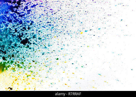 Multi-colore di schizzi di acquarello e macchie. Foto Stock