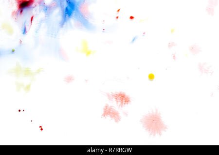 Multi-colore di schizzi di acquarello e macchie. Foto Stock