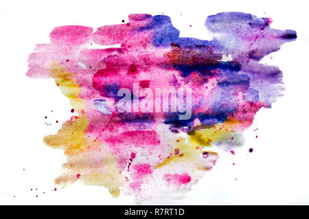 Multi-colore di schizzi di acquarello e macchie. Foto Stock