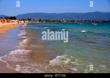 Spiaggia di poeti Cagliari Sardegna Italia Foto Stock