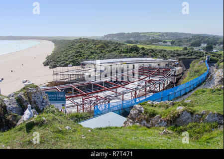 Bordo d'acqua ristorante costruzione, Tenby South Beach Foto Stock