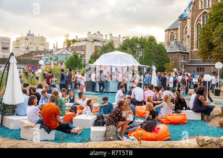 Francia, Parigi, la base filante, nuova 3000 m2 wasteland è aperto il 5 luglio 2018 bd de Menilmontant Foto Stock