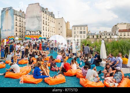 Francia, Parigi, la base filante, nuova 3000 m2 wasteland è aperto il 5 luglio 2018 bd de Menilmontant Foto Stock