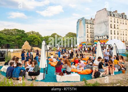 Francia, Parigi, la base filante, nuova 3000 m2 wasteland è aperto il 5 luglio 2018 bd de Menilmontant Foto Stock