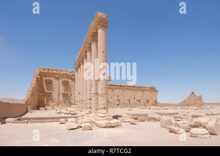 Tempio di Bel nell'antica città di Palmyra, Palmyra distretto, Homs Governatorato, Siria Foto Stock