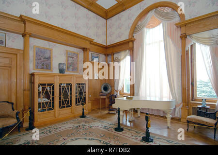 Sala musica, Palazzo di Livadia, vicino a Yalta, Crimea, Ucraina Foto Stock