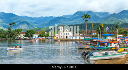 Capela de Santa Rita cappella, Paraty, Stato di Rio de Janeiro, Brasile Foto Stock