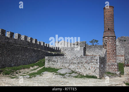 Rovine della Moschea Rossa nel castello di Berat, Berat Kalaja, Berat, Berat, Albania Foto Stock