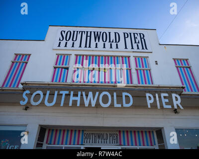 Southwold Pier, North Parade, Parade, Southwold IP18 6BN, UK, Inghilterra, Gran Bretagna Foto Stock