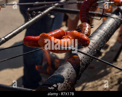 Grillen beim Traubenfest, Vrsac, Vojvojina, Serbien, Europa Foto Stock