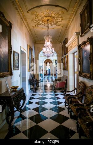 Regno Stateslaware, Wilmington, DE NEMOURS station wagon, ex casa dell'industriale Alfred I. DuPont e famiglia, la Nemours Mansion, corridoio Foto Stock