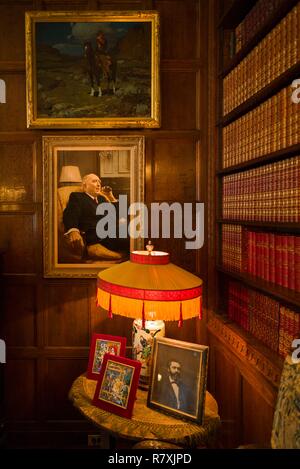 Regno Stateslaware, Wilmington, DE NEMOURS station wagon, ex casa dell'industriale Alfred I. DuPont e famiglia, la Nemours Mansion, biblioteca Foto Stock