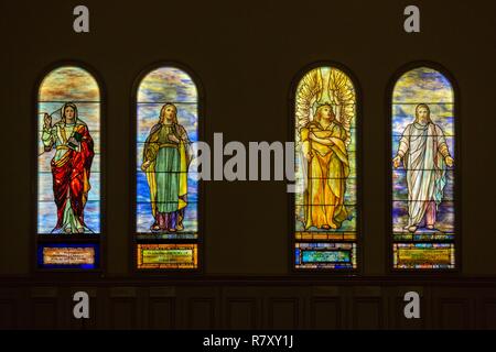 Canada, Provincia di Quebec, Montreal, patrimonio religioso, Erskine e American Chiesa unita era un tempio presbiteriano ed è ora parte del Museo delle Belle Arti, ospita un teatro, le vetrate di Louis Comfort Tiffany Foto Stock