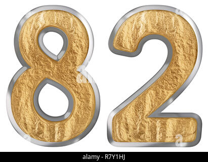 Il numero di riferimento 82, 80, due isolati su sfondo bianco, 3D render Foto Stock