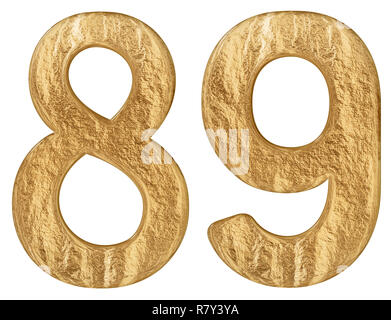 Il numero di riferimento 89, ottanta nove, isolato su sfondo bianco, 3D render Foto Stock