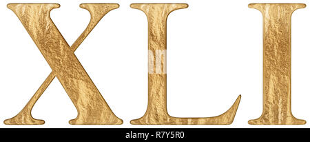 Numero romano XLI, unus et quadraginta, 41, Forty One, isolato su sfondo bianco, 3D render Foto Stock
