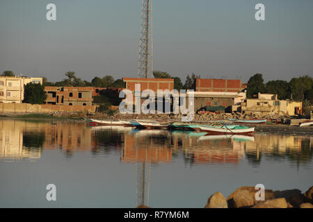 Lago Qarun al pomeriggio Foto Stock