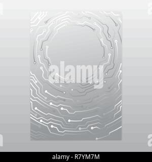 Concetto creativo di argento metallico texture scheme, pagina progettazione del modello abstract techno sfondo per web e print design Illustrazione Vettoriale