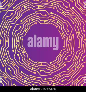 Concetto creativo metallo dorato regime viola la texture, pagina progettazione del modello abstract techno sfondo per web e print design Illustrazione Vettoriale