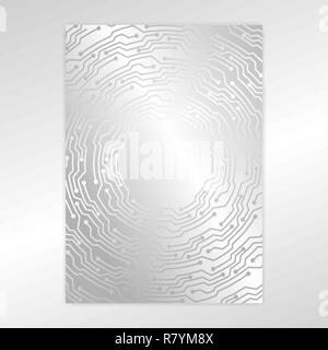 Concetto creativo di argento metallico texture scheme, pagina progettazione del modello abstract techno sfondo per web e print design Illustrazione Vettoriale