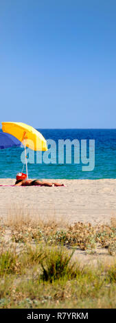 Spiaggia di poeti Cagliari Sardegna Italia Foto Stock