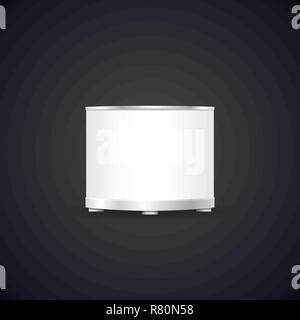 Vettore mostra bianco trade show POS POW booth mock up contatore vuota retail stand illustrazione realistica con modello shadow design isolato su dar Illustrazione Vettoriale