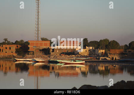 Lago Qarun al pomeriggio Foto Stock