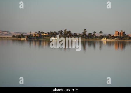 Lago Qarun al pomeriggio Foto Stock