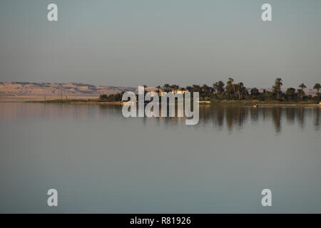 Lago Qarun al pomeriggio Foto Stock