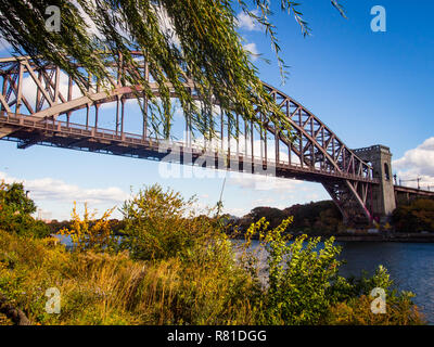 Hell Gate bridge in New York Foto Stock