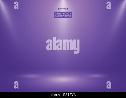 Abstract di ultra violet color in camera studio sfondo con faretti. Illustrazione eps vettoriali10 Illustrazione Vettoriale