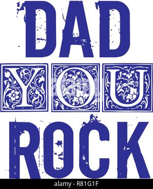 Papà è Rock Padri saluti Giorno Design Concept Illustrazione Vettoriale